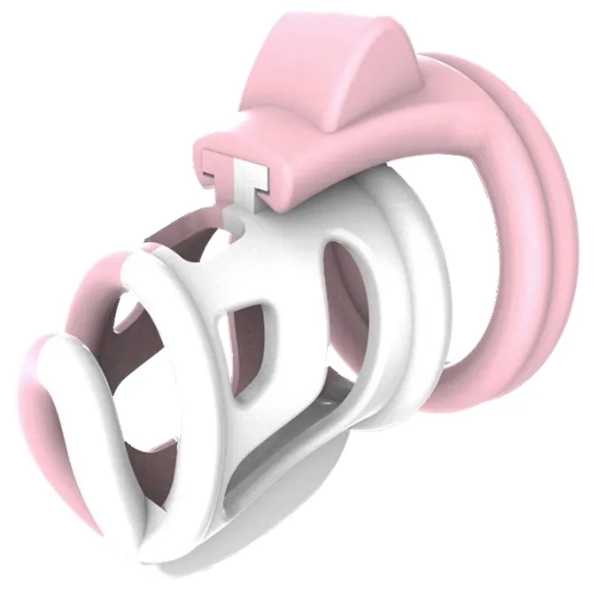 Cage de chasteté COCK CUFF 7.5 x 3 cm Rose-Blanc