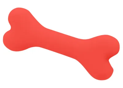 Os Dog training en silicone BONE Rouge