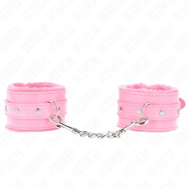 Menottes BDSM Doublées Fourrure Premium Rose - KINK