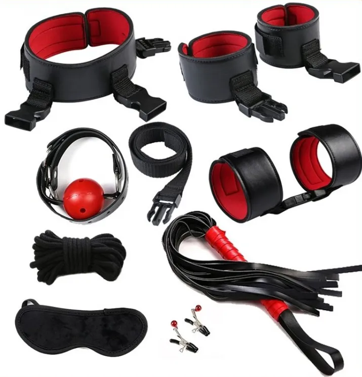 Coffret BDSM EYE-SPLICE Noir-Rouge 8 pièces