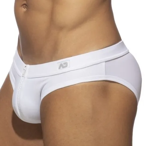 AD Fetish Slip de bain ALLOVER ZIP Blanc