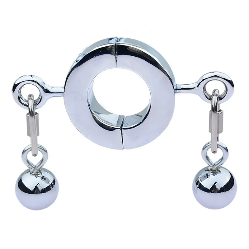 Ballstretcher en métal avec Boules TESTICLE S 32mm - Hauteur 12mm - Poids 325g Argenté