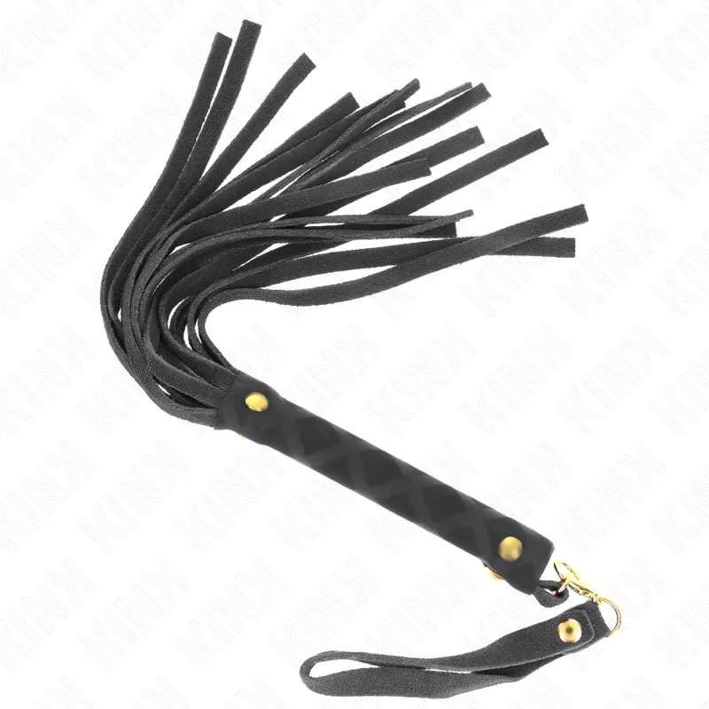 Mini martinet BDSM motif diamant noir 30 cm - Kink