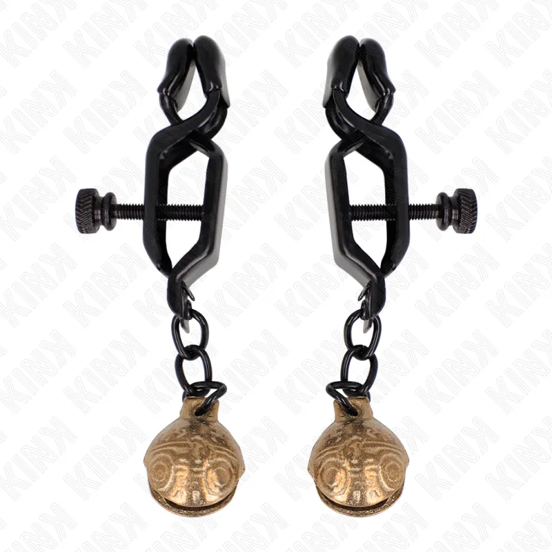 Pince à seins avec clochettes noire - Kink