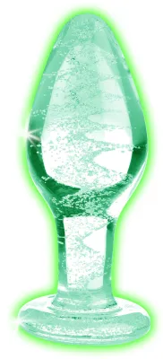 Plug phosphorescent en verre GLOW M 8 x 3.4cm