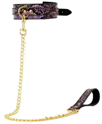 Collier-Laisse SNAKINE Noir-Rose