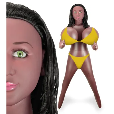 Poupée gonflable black poitrine XXL tête 3D Tosha