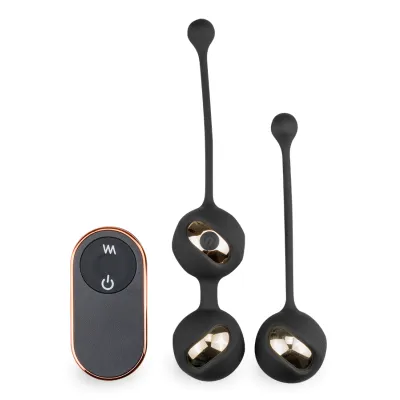 Boules de geisha télécommandées Flash oeuf vibrant sans fil pour femme et couple - Noir