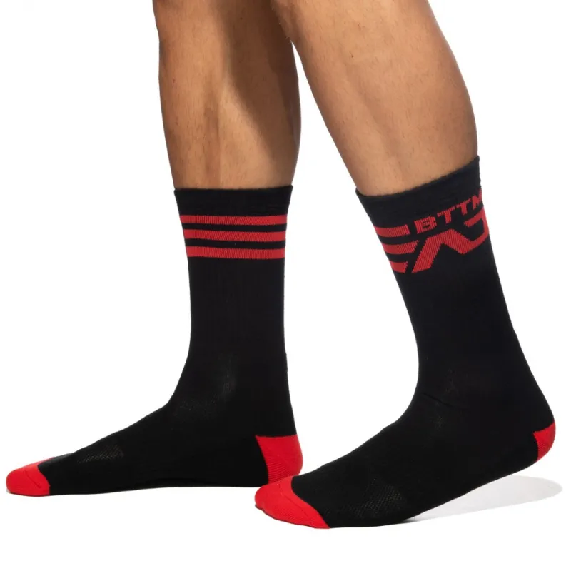 Chaussettes AD BTTM Noir-Rouge