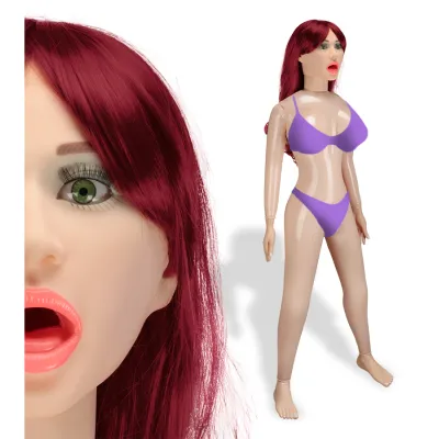 Poupée gonflable haute qualité rousse yeux verts Leana