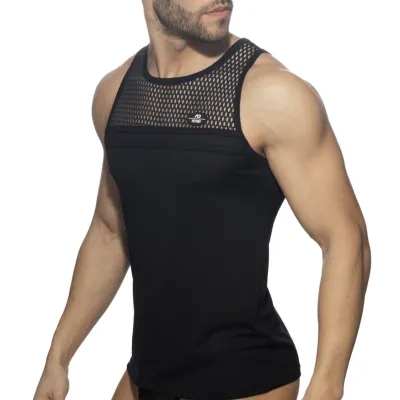 Débardeur MESH-STRIPED Noir