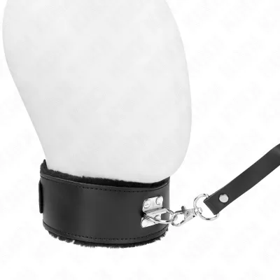 Collier Bondage Cuir Noir avec Laisse 116cm Réglable - KINK