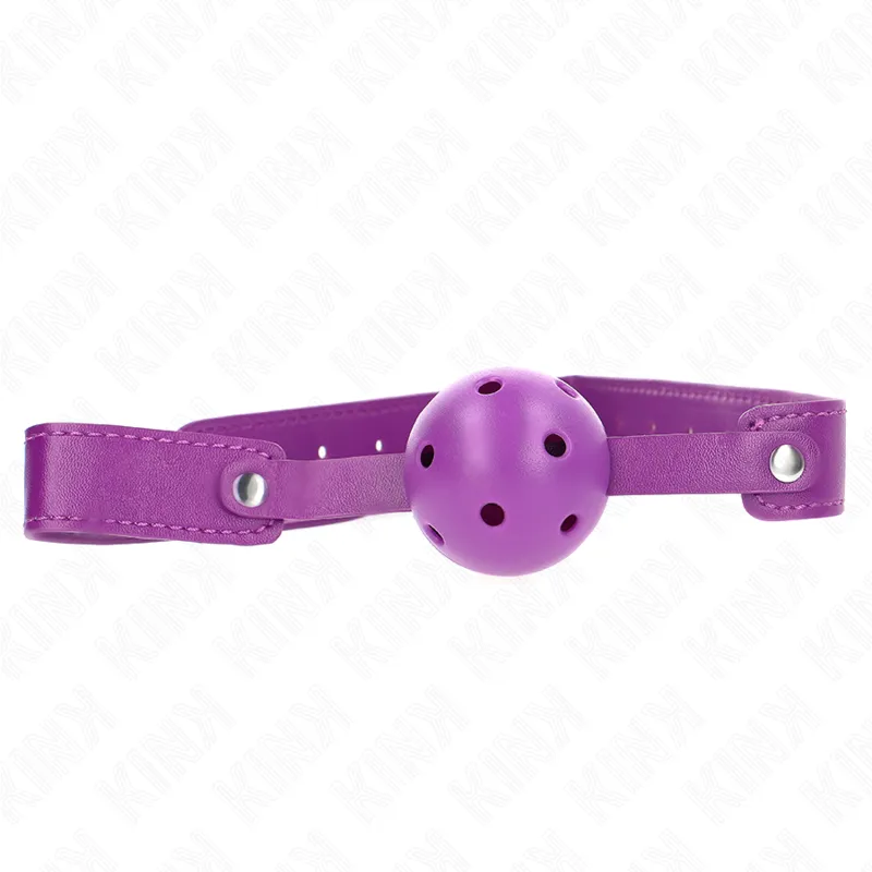 Balle gag respirant violet 4,5 cm - Kink