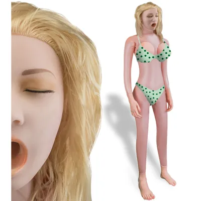 Poupée gonflable réaliste blonde yeux fermés Agathe