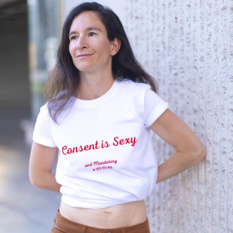 T-Shirt Blanc Consent is Sexy - XL
