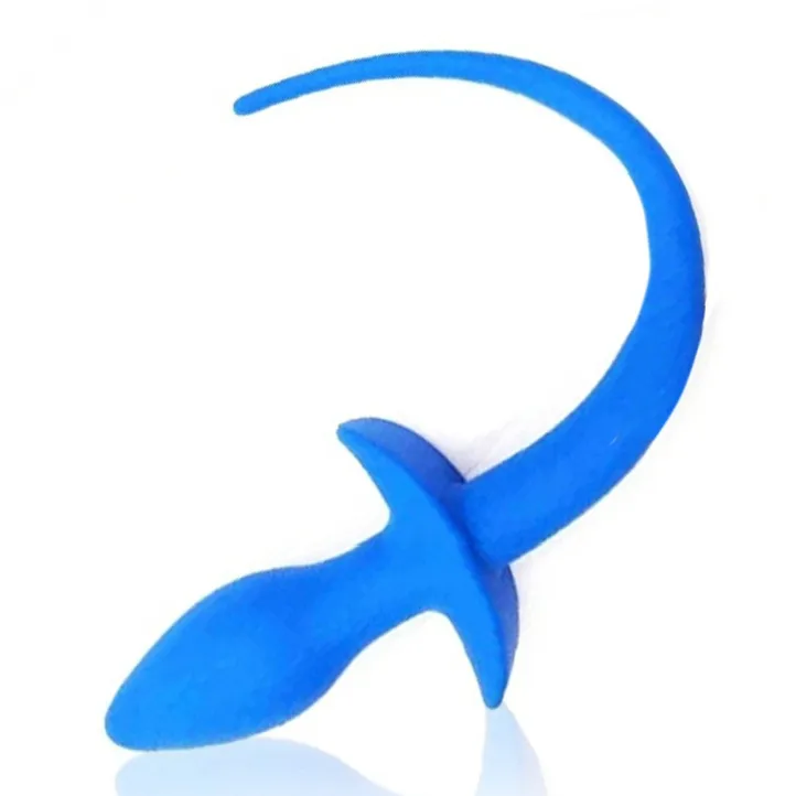 Plug avec Queue de chien Silicone 7.5 x 3.1cm Bleu