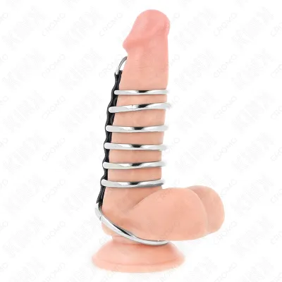 Anneaux Péniens Set 7 Anneaux Métal Cuir 3,2-5cm - KINK