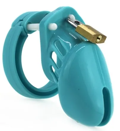 Cage de chasteté en Silicone 7 x 3.3 cm Bleu