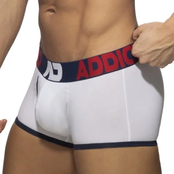 Boxer OPEN FLY Blanc-Bleu marine
