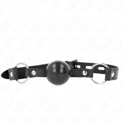 Ball gag en TPE noir 4 cm avec sangle 60 x 2 cm - Kink