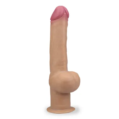 Gode godemichet ventouse très réaliste gros diamètre et poignée 30,0cm gode vaginal ou anal homme ou femme - Peau claire