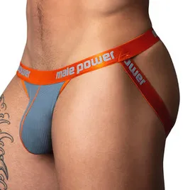 male power Jockstrap Rib RING & JOCK Gris-Orange