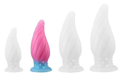 Plug Silicone Phosphorescent SPIRAL PIK M 15 x 6.2cm Rose