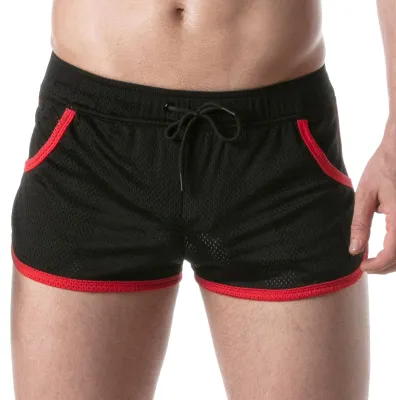 LEADER Short en mesh LOADED Noir-Rouge