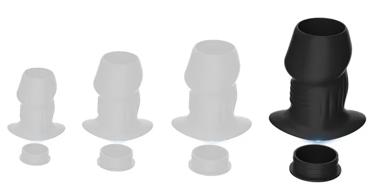Plug tunnel avec bouchon EUHLO XL 9 x 6 cm Noir