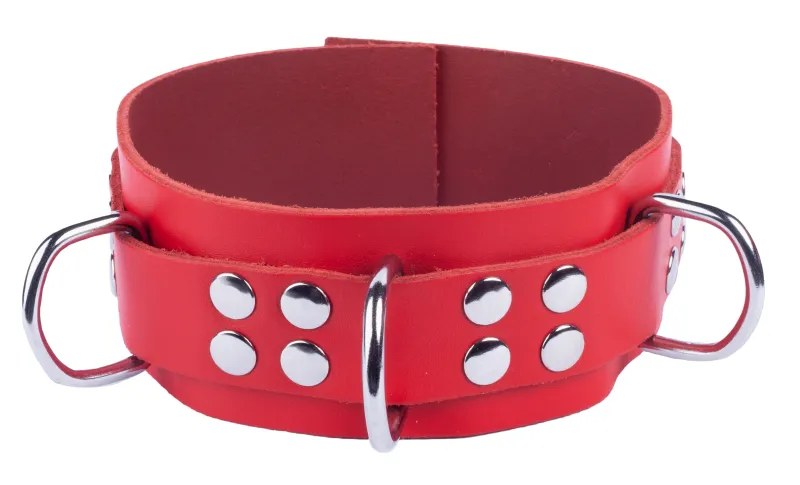 Collier en cuir ULTRA Rouge