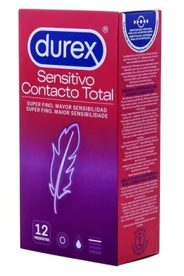 Durex Préservatifs fins SENSITIVE CONTACT TOTAL x12
