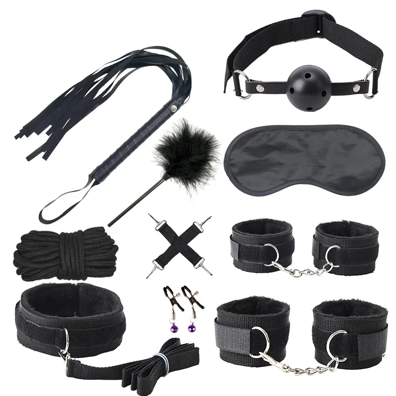Kit SM BONDAGE PUSH 10 pièces Noir