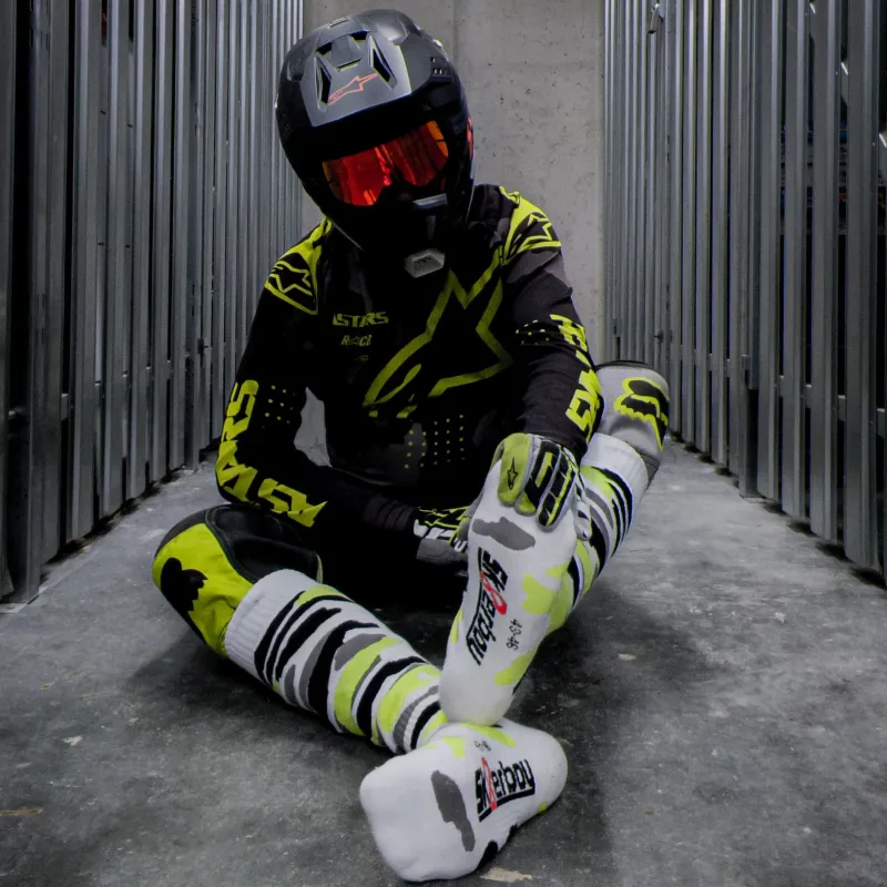 Sk8erboy Chaussettes hautes MX SOCKS Sk8erboy Blanc-Fluo-Noir