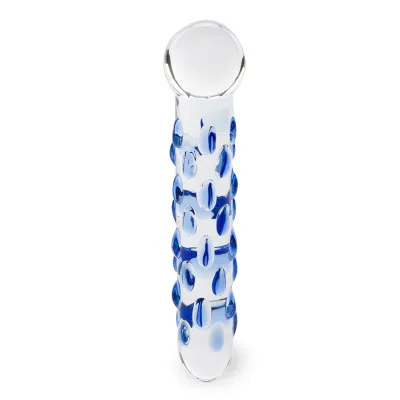 Gode godemichet en verre Rainfall gode vaginal ou anal homme ou femme - Bleu foncé