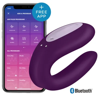 Stimulateur connecté DOUBLE JOY Satisfyer Mauve