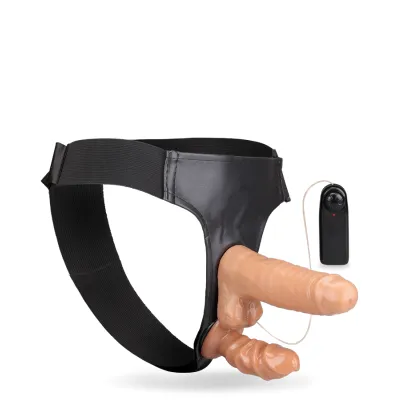Double gode ceinture vibrant réaliste