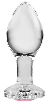 Plug Bijou en verre GEM GLASS Small 6 x 2.7cm Rose
