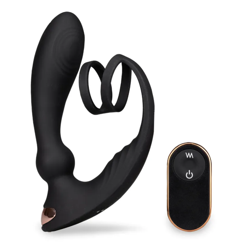 Vibromasseur anal Stimulateur prostatique avec anneau Hutter - Noir