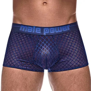 male power Boxer DIAMOND MESH Bleu