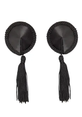 Cache-Tétons Satin avec Pompon NIPPLE COUTURE Noir