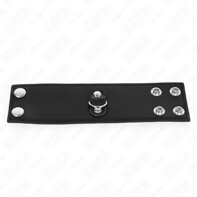 Anneau Pénien Cuir Fermeture Pression 18x5cm - KINK