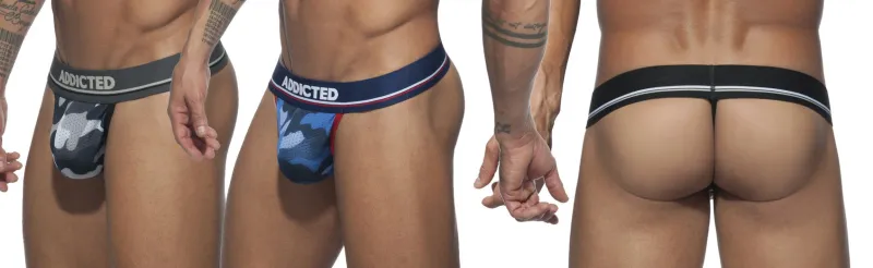 Pack 3 Thongs CAMO Mesh Push Up