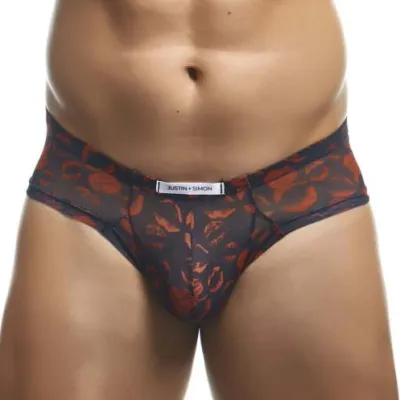 Shorty sexy LIPS CHEEKY Noir-Rouge