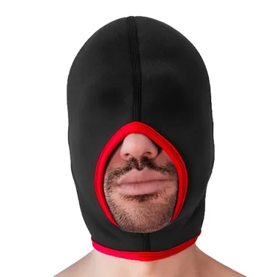 Cagoule en néoprène FACE FUCKER Brutus Noire-Rouge