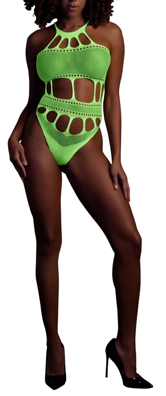 Ouch! Glow Body à encolure grecque Vert Fluo