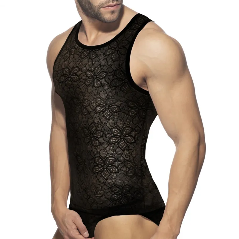 Débardeur FLOWERY LACE Noir