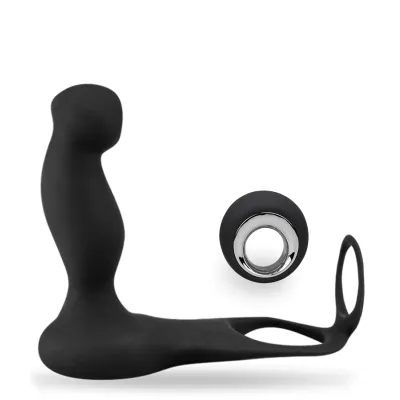 Vibromasseur anal Sextoy prostate avec anneau télécommande sans fil - Noir