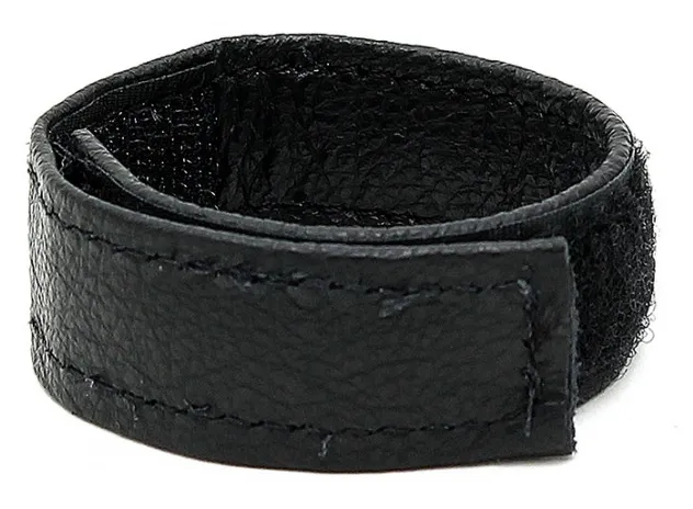 Anneau pénien en cuir avec Scratch 22mm Noir
