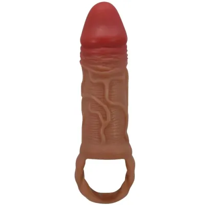 Manchon pénis extenseur avec anneau testiculaire 10 cm - Pretty Love
