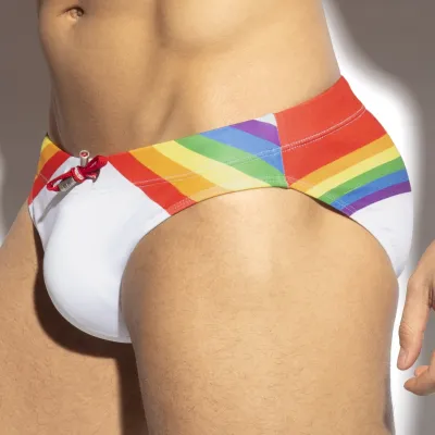 Slip de bain ES SWIM RAINBOW Blanc-Rainbow